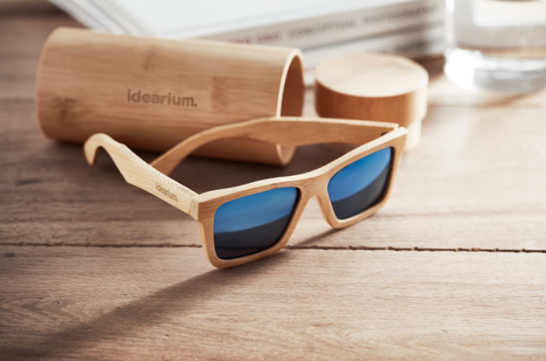 Summer glasses with bamboo frames "WANAKA" with logo