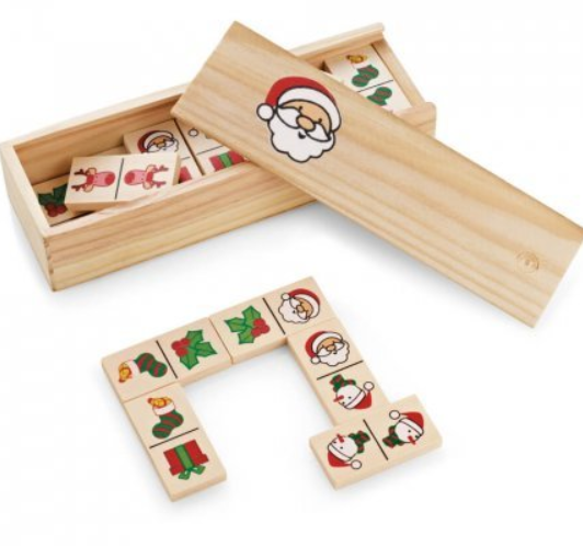 Wooden domino game "Merry Christmas"