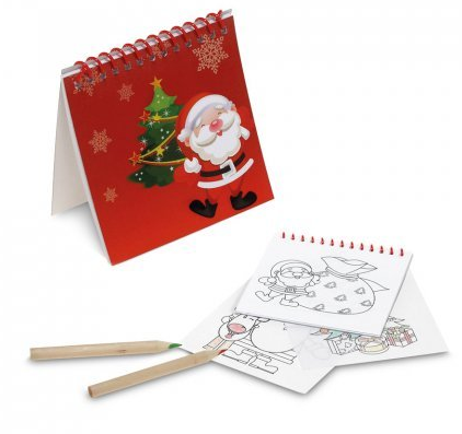 Christmas coloring book with 25 drawings and logo