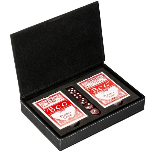 Набор карт "Покер" в элегантном кожаном футляре С Вашим логотипом.