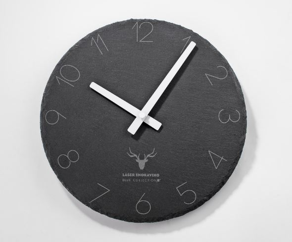 Stone clock AIDEN with logo