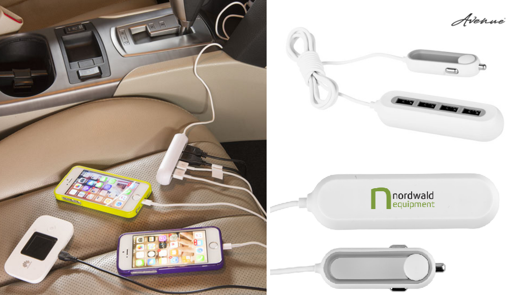 Auto USB adapteris ar 4 izejām