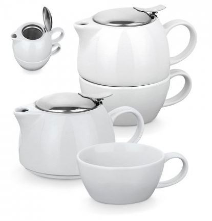 2 in 1 ceramic tea set with logo