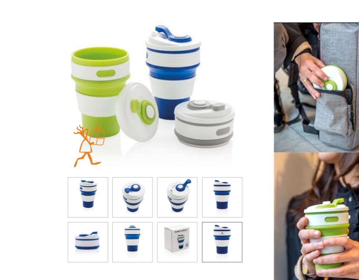  Folding silicone coffee mug