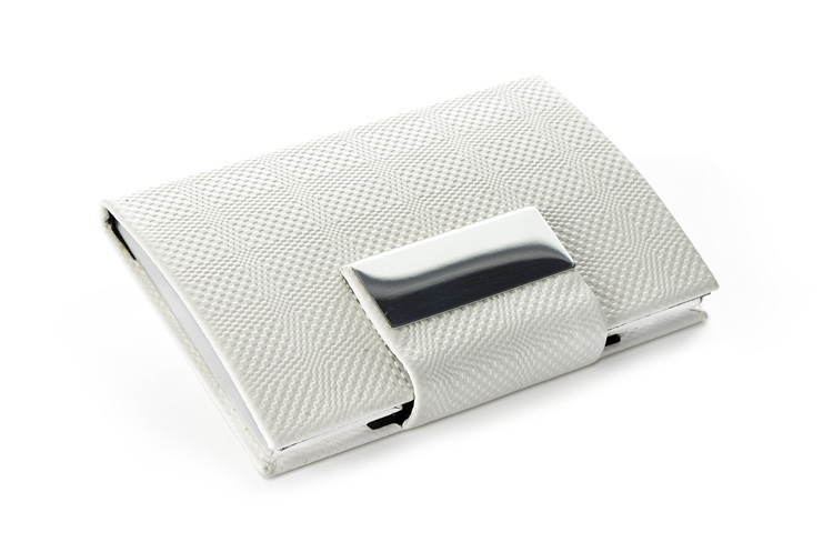 White Business Card Case