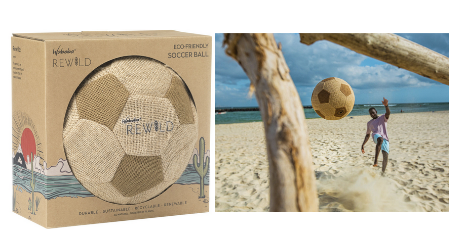 WABOBA EKO Futbola bumba no džutas, dabiskā kaučuka un koka kombinācijas