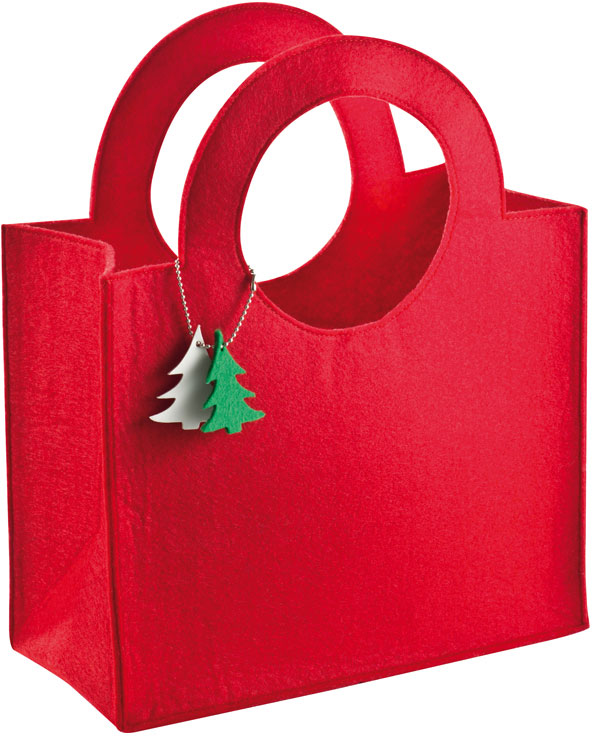 Felt bag with fir tree pendant