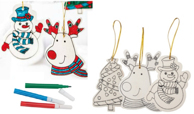 Colouring Christmas tree ornaments